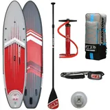 JBAY.ZONE Inflatable SUP-Board J3 Comet Touring SUP Board Komplettset rot, Longboard, (Set), Reparaturkit grau|rot