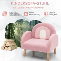 Kindersessel fur kleinkinder kindersofa gepolstert mit ruckenlehne rosa