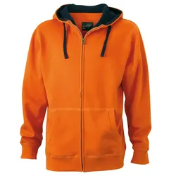 Lifestyle Kapuzen-Sweatjacke "JN963" - S - dark-orange