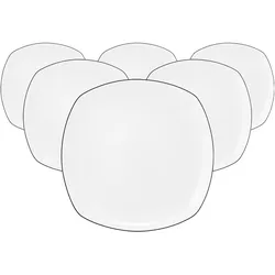 Seltmann Weiden Lido Black Line Speiseteller eckig ø 26 cm 6er Set