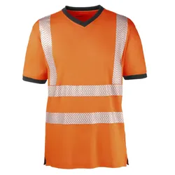 Warnschutz T-Shirt "MIAMI" UV-Schutz - XXL - orange/grau
