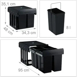 Relaxdays Einbaumülleimer 32 l Schwarz
