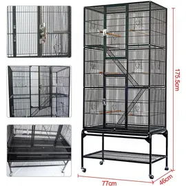 Yaheetech Vogelkäfig Vogelvoliere 176 x 0 x 0 cm schwarz