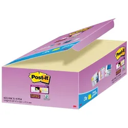 Post-it Haftnotizen Super Sticky Notes, 48 x 48 mm, gelb