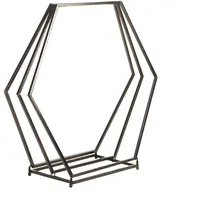 UNUS Dekofigur Holzhalter 6 eckig Holz 70,5 cm x 62 cm Schwarz