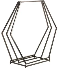 UNUS Dekofigur Holzhalter 6 eckig Holz 70,5 cm x 62 cm Schwarz