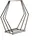 UNUS Dekofigur Holzhalter 6 eckig Holz 70,5 cm x 62 cm Schwarz