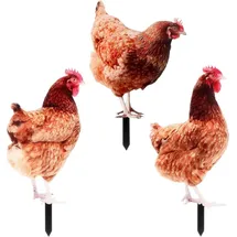 luxuskollektion 3er Set Halloween Gartenstecker Henne Huhn Acryl Gartendeko