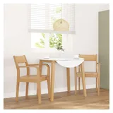 vidaXL Esszimmerstuhl Holz naturbelassen beige 2 Stk.