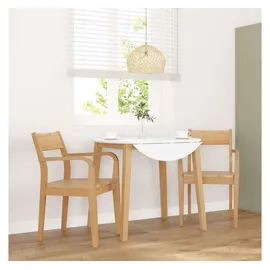 vidaXL Esszimmerstuhl Holz naturbelassen beige 2 Stk.