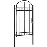 vidaXL Gartentor 100 x 250 cm Schwarz/Stahl