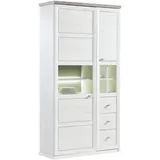 hom'in Vitrine CAMRON 110 x 43 x 209 cm Grau/Weiß