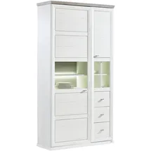 hom'in Vitrine CAMRON 110 x 43 x 209 cm Grau/Weiß
