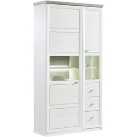 hom'in Vitrine CAMRON 110 x 43 x 209 cm Grau/Weiß