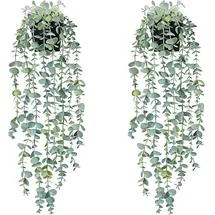 luxuskollektion Kunstpflanzen Hängepflanzen Topfpflanzen Efeu Wand Eucalyptus 56cm