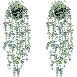 luxuskollektion Kunstpflanzen Hängepflanzen Topfpflanzen Efeu Wand Eucalyptus 56cm