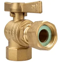 tecuro wz - Kugelhahn Innengewinde Rp 3/4 Zoll x Überwurfmutter Rp 3/4 Zoll - Winkelausführung, MS-blank