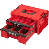 QBRICK SYSTEM Pro Drawer 2 Toolbox 2.0 Expert Red Ultra HD Werkzeugkoffer Werkzeugkasten Werkzeugbox aus Kunstoff Werkzeugkiste mit Schubladen Toolbox Organizer Für Werkstatt Rot 45 x 31 x 24,4 cm