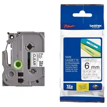 Brother TZE-111 farblos/schwarz 6 mm