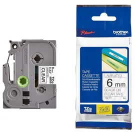 Brother TZE-111 farblos/schwarz 6 mm