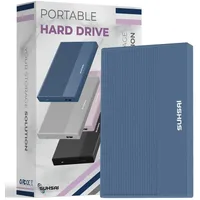 SUHSAI 100GB Externe Festplatte, tragbare 2,5-Zoll-Festplatte, USB 3.0-Festplatte, Speichererweiterung, Backup- und Speicherlaufwerk, kompatibel mit Mac, Desktop, Xbox, Spielekonsole (blau)