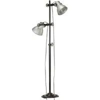 VidaXL Stehlampe 2-flammig Silbern E27 Gusseisen