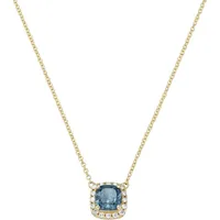 Luigi Merano Collier Edelstein & Brillanten, Gold 585 45 cm Blau Damen