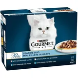 PET-797401 Gourmet Perle Meer Duo (Seefisch & Thunfisch, Lachs & White Fisch, Lachs & Seelachs, (85g)