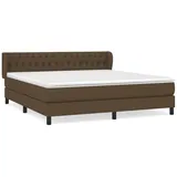 vidaXL Boxspringbett mit Matratze Dunkelbraun 180x200 cm Stoff