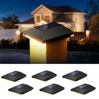 JACKYLED Solar Pfostenkappe 7x7 8x8 9x9 10x10, Solar Pfostenkappen IP65 Wasserdichte für Zaunpfosten für Hölzerne Pfosten Plattform, Garten (6 Stück)