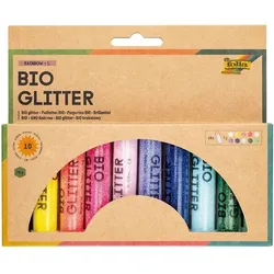 folia 10-tlg. Glitzerpulver Bio Glitter Rainbow L farbsortiert mehrfarbig