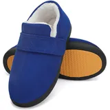 Mishansha Warme Hausschuhe Herren Winter Pantoffeln Herren Hausschuh Männer Memory Foam Slippers Geschlossen Fell Hauspantoffeln Dunkelblau,Gr.47 - 47 EU