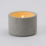 MARELIDA LED Kerze Betonoptik Zement Wachs 3D Flamme Timer H: 8cm für Innen grau