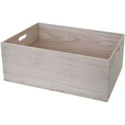 Mendler Holzbox HWC-C20, Dekokiste Aufbewahrung Holzkiste, Shabby-Look Vintage ~ 60x40x24cm, naturbraun