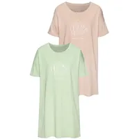 VIVANCE Bigshirt unifarben Grün/Rosa 36/38