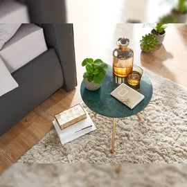 KADIMA DESIGN Beistelltisch Echter Marmor 38x38x44cm Anstelltisch Metall Gold, | Gr.: onesize