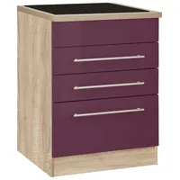 kochstation Kochfeldumbauschrank KS-Eton 60 x 60 x 85 cm Lila
