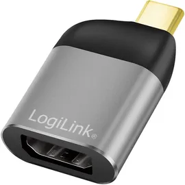 Logilink USB 3.2 Gen 2 (USB 3.1 Gen 2) Adapter [1x USB 3.2 Gen 2 Stecker C (USB 3.1) - 1x DisplayPort Buchse] Farbe: Schwarz/Grau