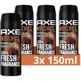 Axe Bodyspray Moschus Deo ohne Aluminium sorgt 48 Stunden lang für effektiven Schutz vor Körpergeruch 3x 150 ml