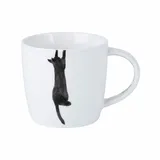 Maxwell & Williams DX1221 Kaffee-Tasse 400 ml – Serie Feline Friends – Porzellan weiß, Katze, hanging on, in Geschenkbox