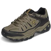 Skechers Herren Afterburn Memory-Foam Schnürschuh, Pebble/Schwarz/Pebble, 40 EU