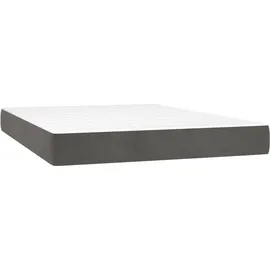 vidaXL Boxspringbett 140 x 200 cm Dunkelgrau