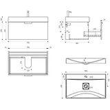 doporro TV Lowboard hängend Fernsehschrank Wohnzimmer | TV-Schrank hängend Fernsehtisch Hängeschrank 280cm Fernsehschrank02
