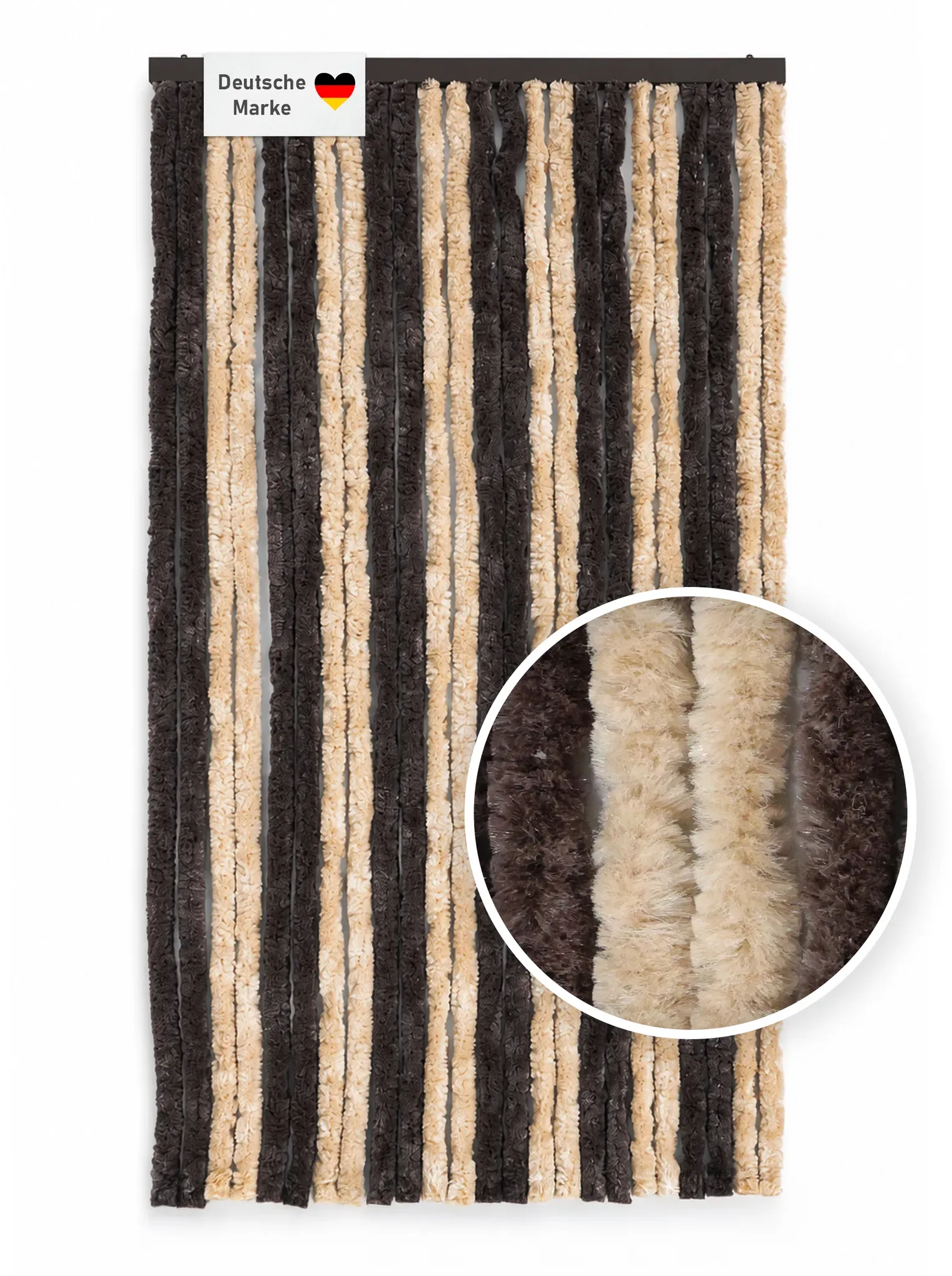 Flauschvorhang 100x200 cm braun-beige, Fliegenschutz, Türvorhang