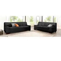 DOMO collection Polstergarnitur DOMO COLLECTION "Norma kubisch und zeitlos", schwarz, H:74cm, Sitzmöbel-Sets, bestehend aus je einem 2- und 3-Sitzer