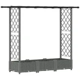 vidaXL Hochbeet mit Rankgitter und Dach 164 x 40 x 123 cm Hellgrau