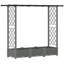 vidaXL Hochbeet mit Rankgitter und Dach 164 x 40 x 123 cm Hellgrau