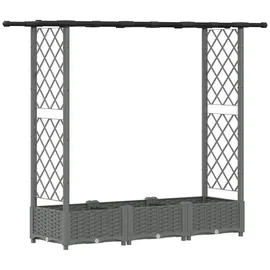 vidaXL Hochbeet mit Rankgitter und Dach 164 x 40 x 123 cm Hellgrau