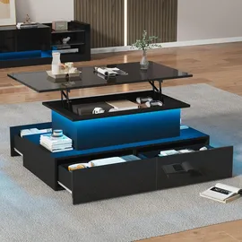 stilvora Couchtisch Schwarz MDF 90 x 41 x 55 cm