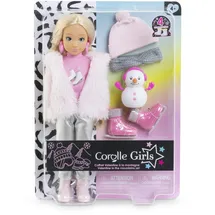 Corolle Girls Valentine Winter Set, Ankleidepuppe im Winteroutfit mit kuscheliger Jacke, 4-TLG. Zubehör, Vanilleduft, 28cm, ab 4 Jahre